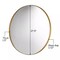 27.5" Modern Style Wall-Mounted Round Mirror Metal Bathroom Entryway Use Gold